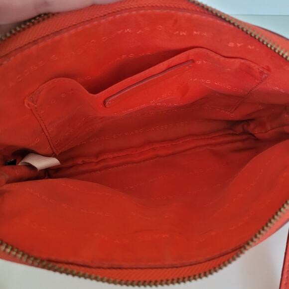 MARC JACOBS Small Shoulder Camera Bag Beige Red Pebble Leather Two Tone Fair - Picture 5 of 12